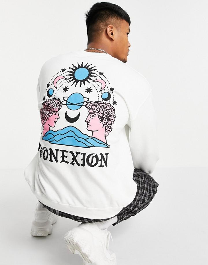 Hnr Ldn Connexion Back Print Sweatshirt In White