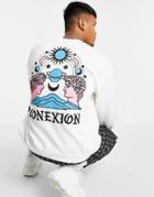 Hnr Ldn Connexion Back Print Sweatshirt In White