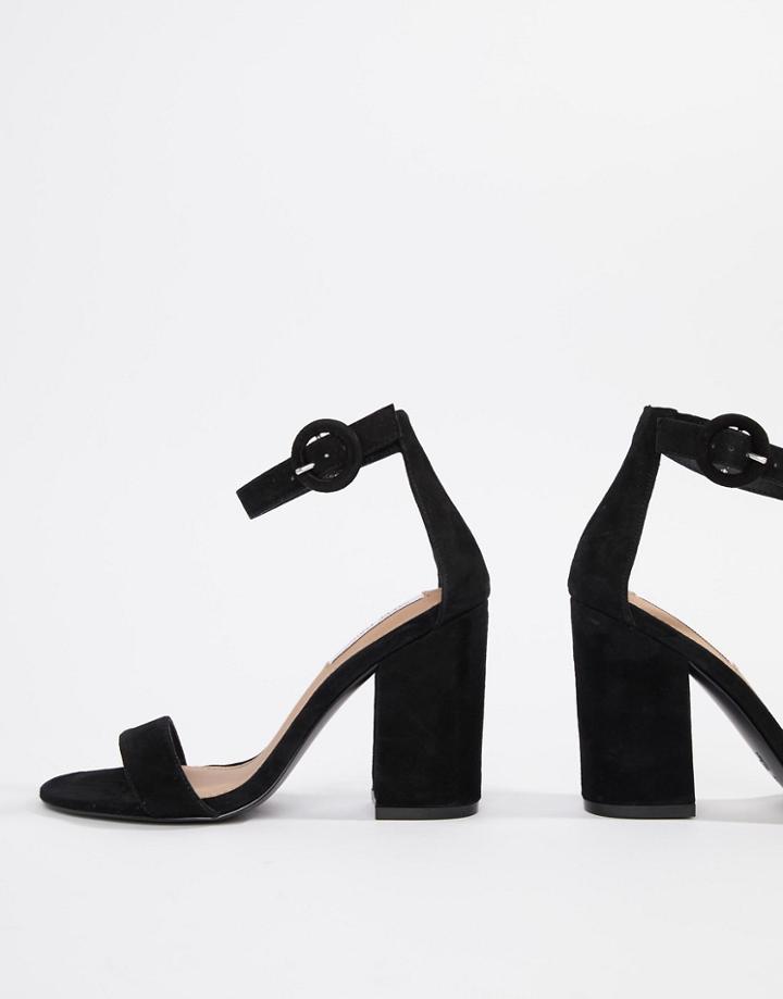 Steve Madden Suede Heeled Sandals - Black