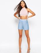 Asos Jersey Pleated Culotte - Blue