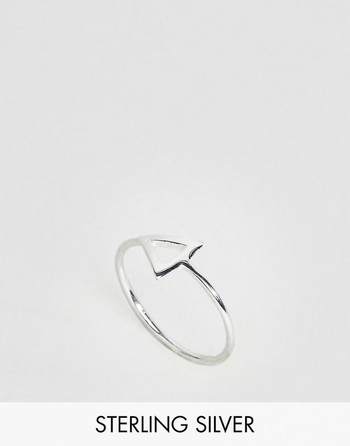 Asos Sterling Silver Triangle Pinky Ring - Silver