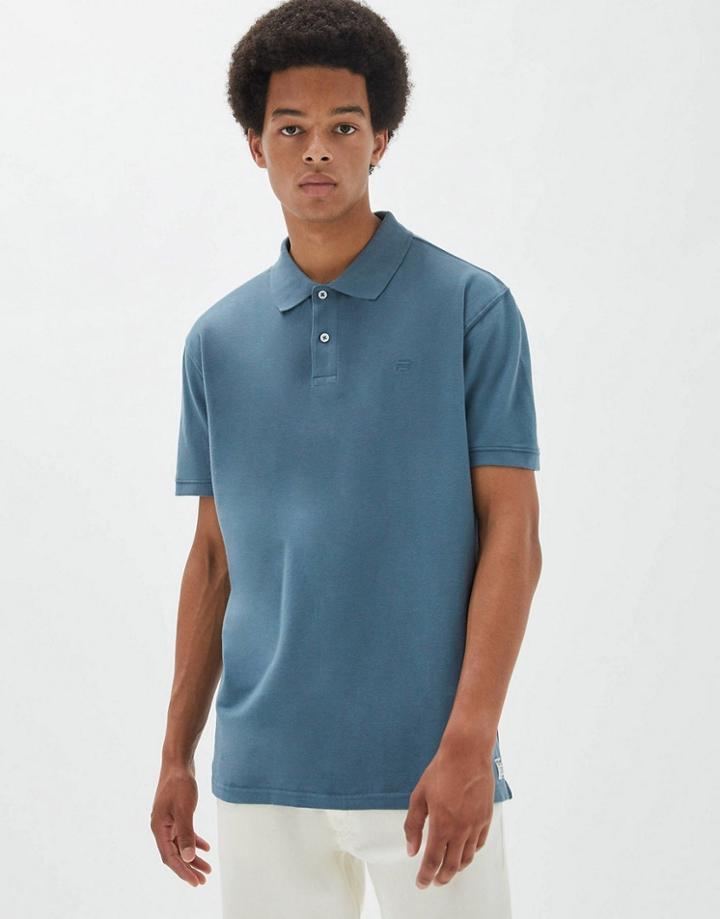 Pull & Bear Polo In Navy