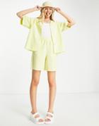 Jjxx Linen City Shorts In Bright Yellow - Part Of A Set