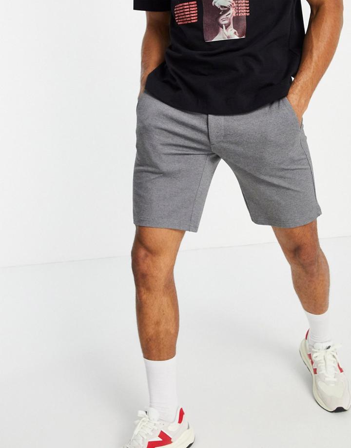 Only & Sons Smart Jersey Shorts In Light Gray-grey
