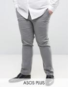 Asos Plus Skinny Smart Pants In Gray - Gray