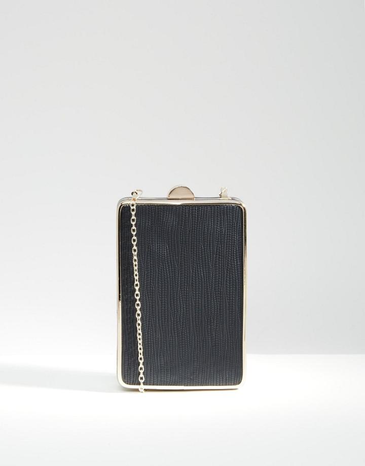 Asos Box Clutch Bag On Chain - Black