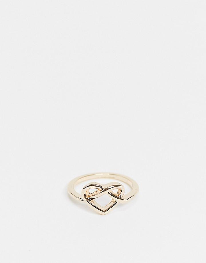 Pieces Heart Knot Ring In Gold