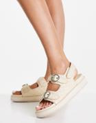 Simply Be Extra Wide Fit Quilted Chunky Sandal In Stone-neutral