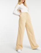 Na-kd Organic Cotton Wide Leg Sweatpants In Beige - Part Of A Set-neutral