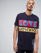 Love Moschino Oversized Logo T-shirt - Navy