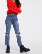 Signature 8 Ripped Boyfirend Jeans-blue