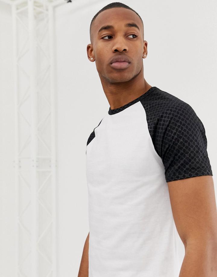 River Island Raglan T-shirt With Contrast Sleeves In White - White