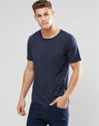 Hugo By Hugo Boss T-shirt With Pinstripe - Navy