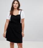 Asos Curve Mini Pinafore Dress With Strappy Back - Black
