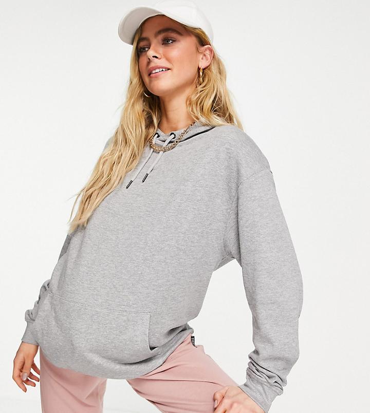 Asos Design Maternity Organic Cotton Super Oversized Boyfriend Hoodie In Gray Heather-grey