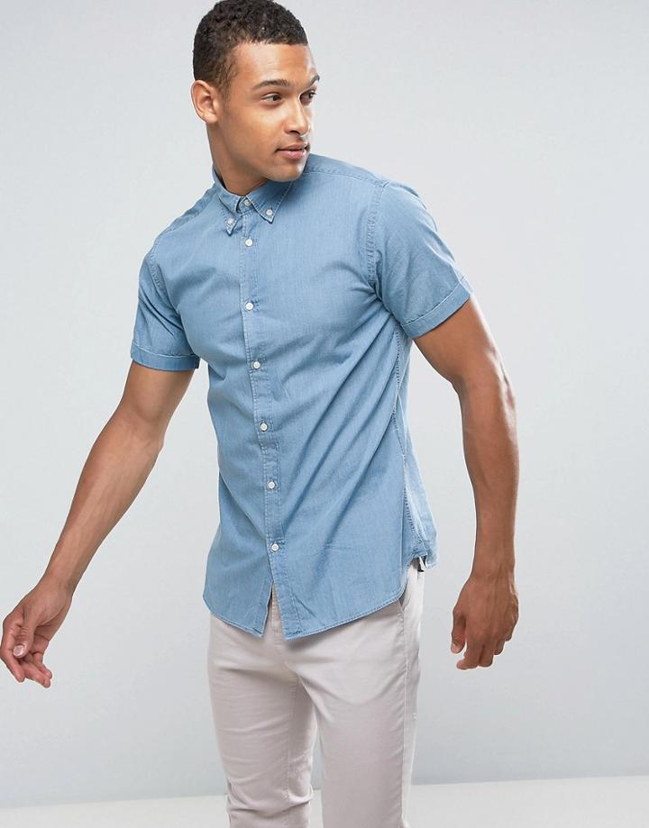 Jack & Jones Premium Slim Denim Shirt - Blue