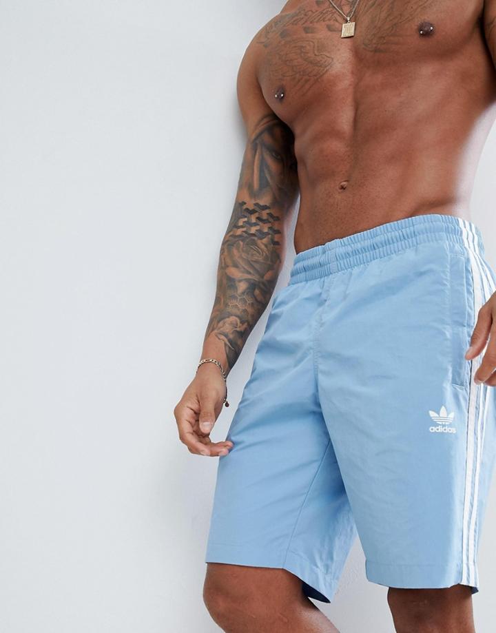 Adidas Originals Adicolor Swim Shorts In Blue Cw1306 - Blue