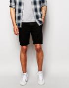 Asos Chino Shorts In Super Skinny Fit - Black