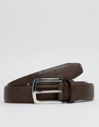 French Connection Textured Belt-brown