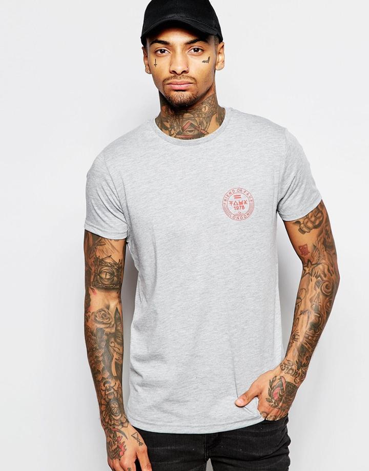 Friend Or Faux Trail T-shirt Back Print - Gray