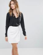 Influence Shirt With Embroidered Shoulder - Black
