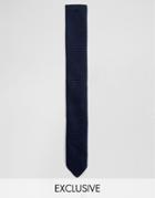 Noose & Monkey Knitted Blade Tie - Navy