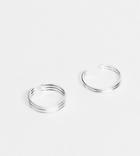 Asos Design Sterling Silver Pack Of 2 Double Row Design Toe Rings In Silver