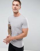Asos Longline Muscle Fit T-shirt - Gray