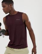 Asos 4505 Training Sleeveless T-shirt With Quick Dry In Burgundy-red