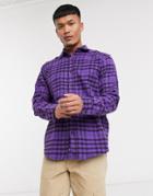 Pull & Bear Checked Shirt In Purple