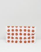 Clutch Me By Q Hand Beaded Daisy Clutch - White
