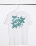 Asos Design T-shirt With Back Snake & Leaf Print In White