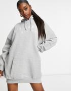 Il Sarto Oversized Hoodie Dress In Gray-grey