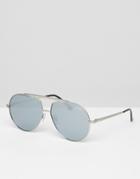 Quay Aviator Sunglasses In Silver - Silver