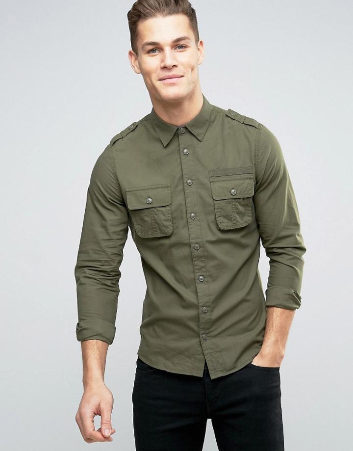 Blend Regular Fit Cargo Shirt - Green