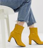 Z Code Z Exclusive Sanaa Yellow Croc Effect Heeled Ankle Boots - Yellow