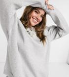 Chelsea Peers Curve Organic Cotton Heavy Weight Lounge Sweatshirt In Gray Marl-grey