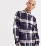 French Connection Tall Multi Flannel Check Shirt-red