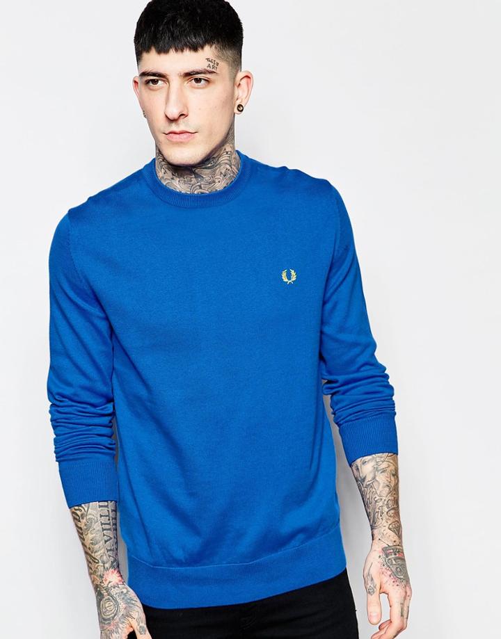 Fred Perry Sweater With Crew Neck - Prince Blue