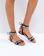 Miss Kg Raphy Tie Detail Flat Sandals - Multi