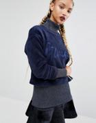 Amenpapa Miracles Faux Fur Sweater - Navy