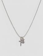 Icon Brand Fine Chain Necklace With Cross Pendant - Silver
