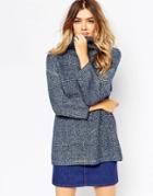 Asos Sweater With Funnel Neck And Wide Sleeve - Denim Blue Twist
