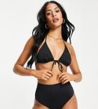 Asos Design Tall Mix And Match High Waist Bikini Bottom In Black