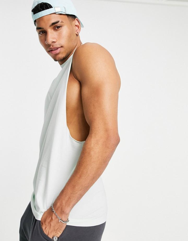 Asos Design Organic Relaxed Fit Tank In Light Blue-blues