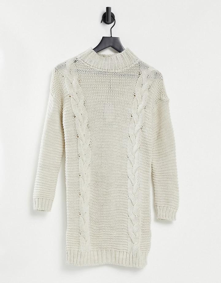 Naanaa Cable Knit Sweater In Cream-white