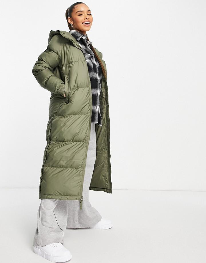 Columbia Pike Lake Long Puffer Jacket In Green