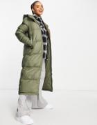 Columbia Pike Lake Long Puffer Jacket In Green