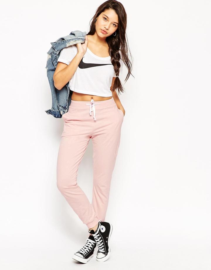 Asos Lightweight Joggers With Contrast Tie - Nude