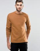 Asos Sweatshirt With Fixed Hem In Tan - Trinket